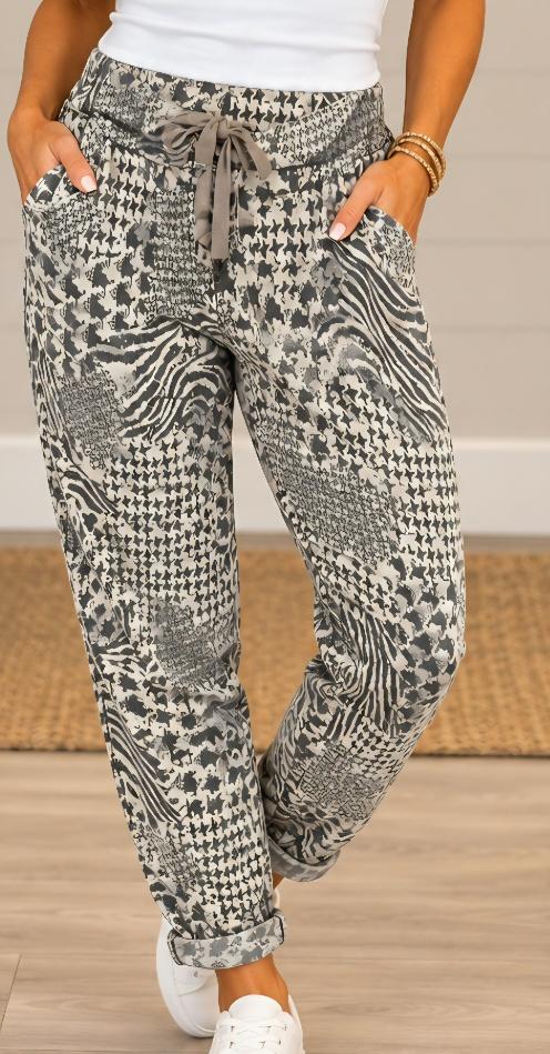 Beige and black pant