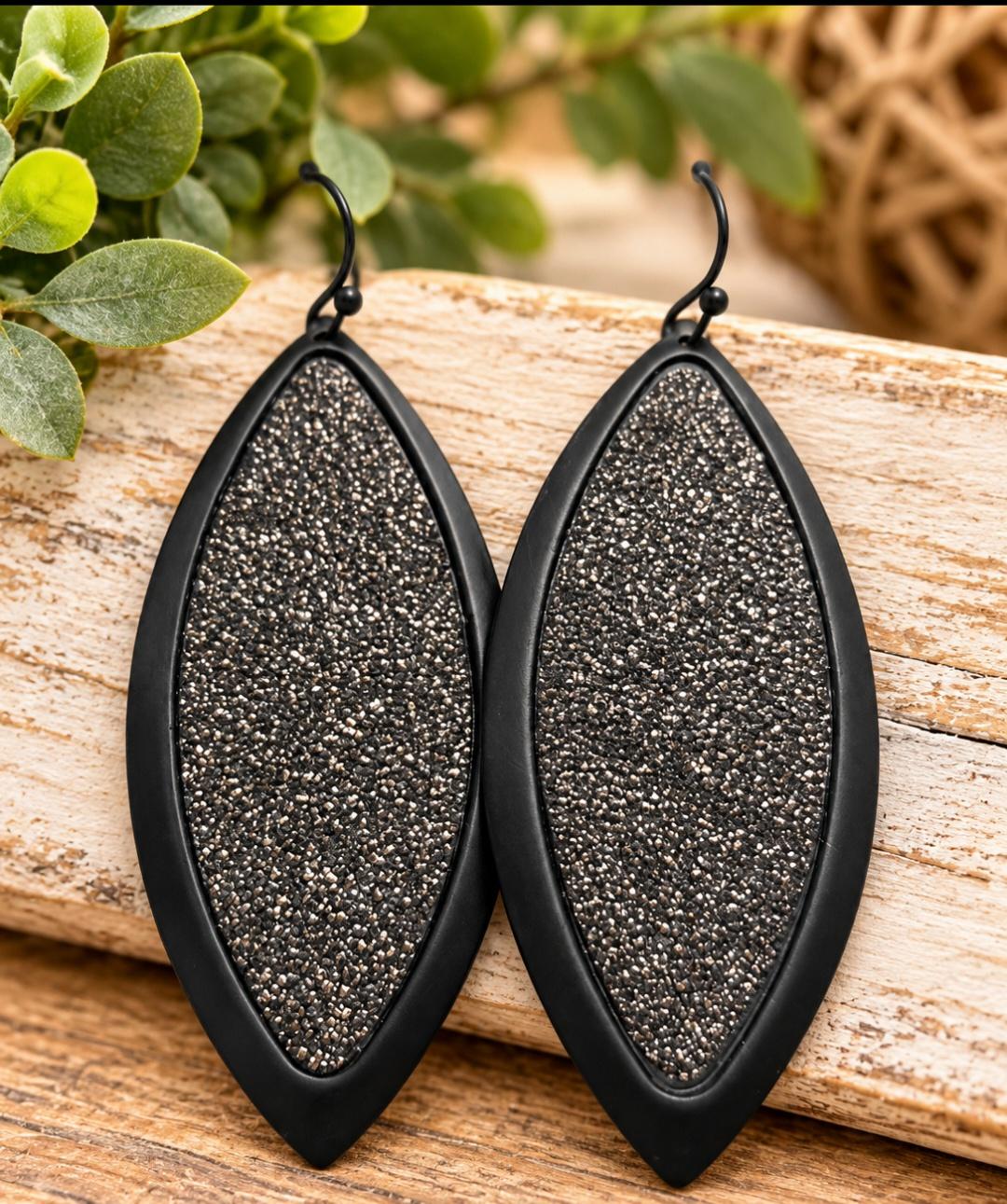Black shimmer earring