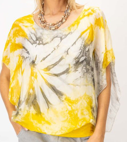 Yellow silk top