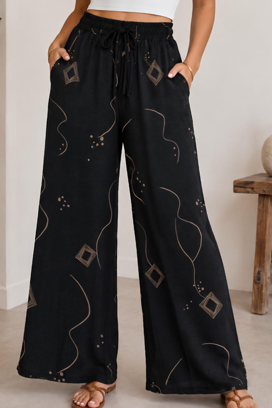 Black print pant