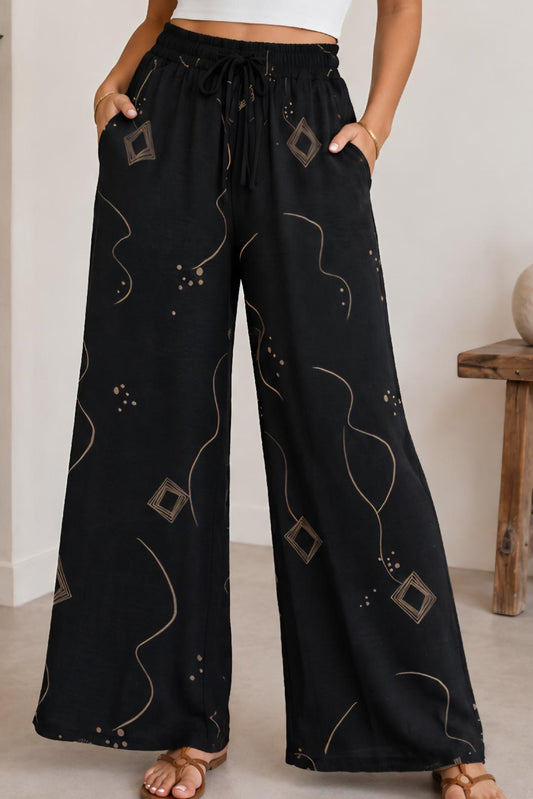 Black print pant