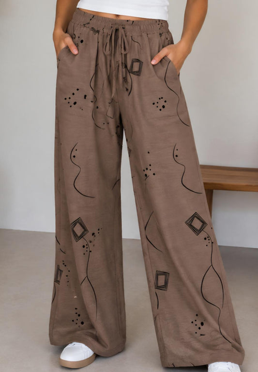 Taupe print pant