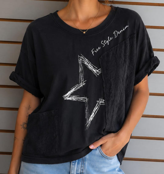 Black top with silver star