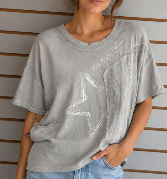 Grey star top