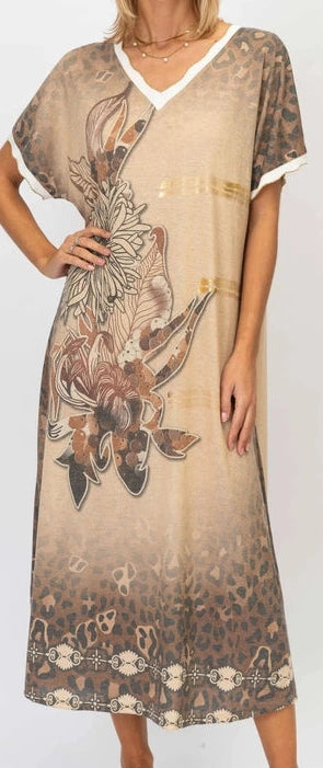 Leopard and floral dress