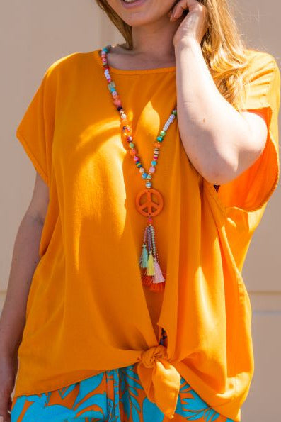 Orange tie top