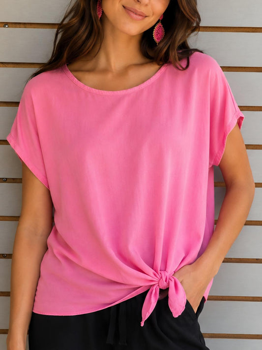 Pink tie top