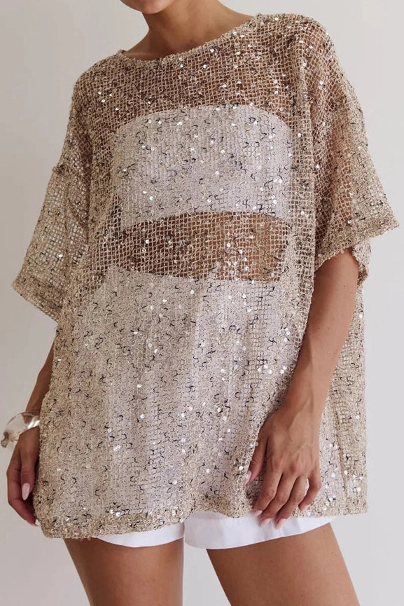 Sequin open knit