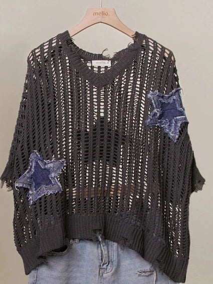 Grey star knit
