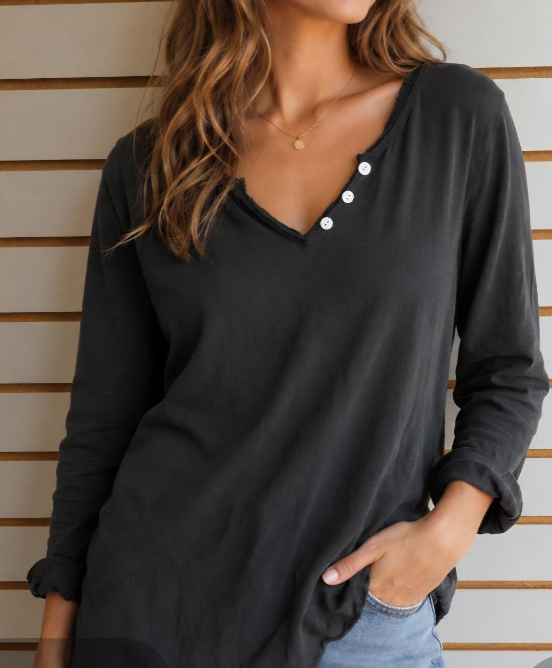 Black button top