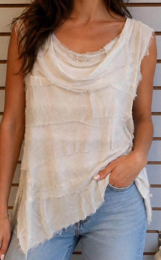Beige layer top