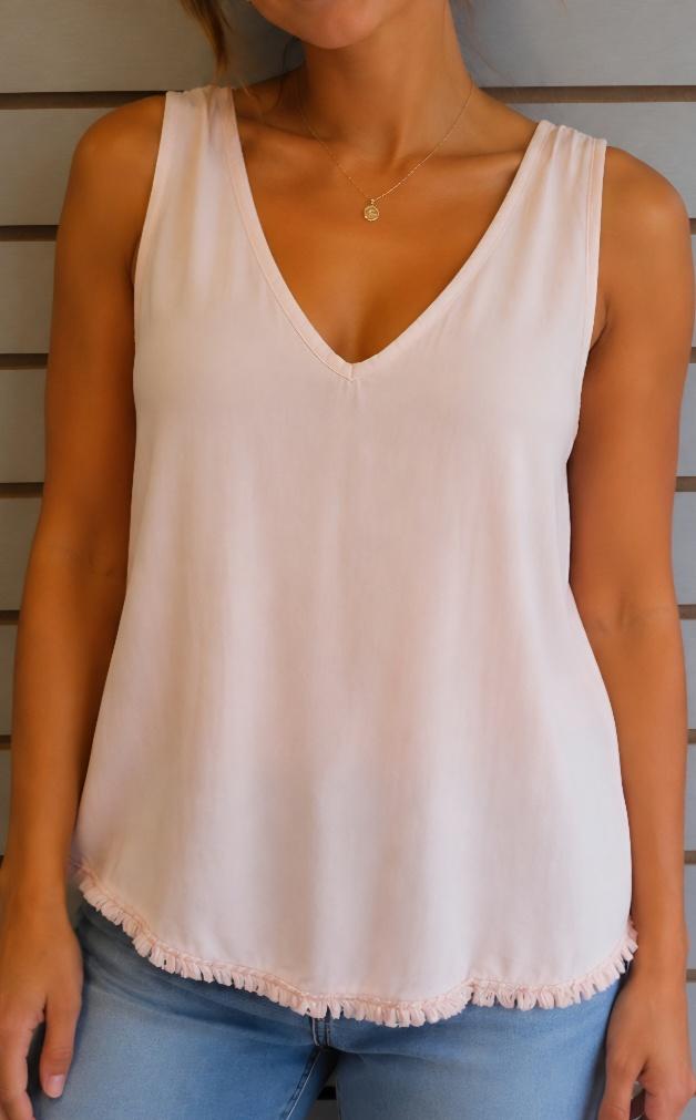 Light pink tassel tank