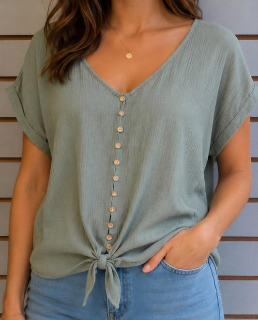 Green tie top