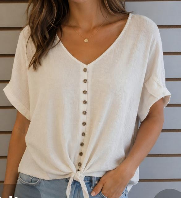 Cream tie top