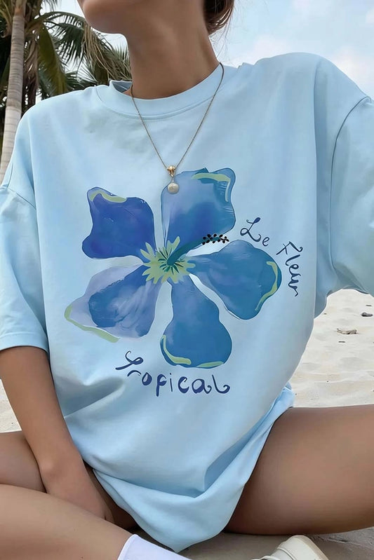 Blue flower tee