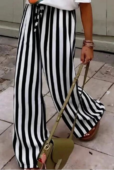 Black stripe pants