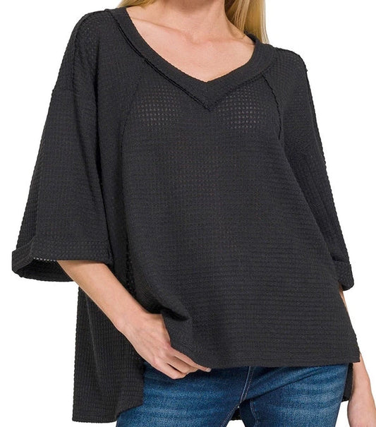 Black waffle top