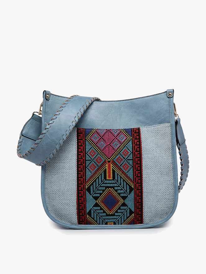 Blue tribal crossbody