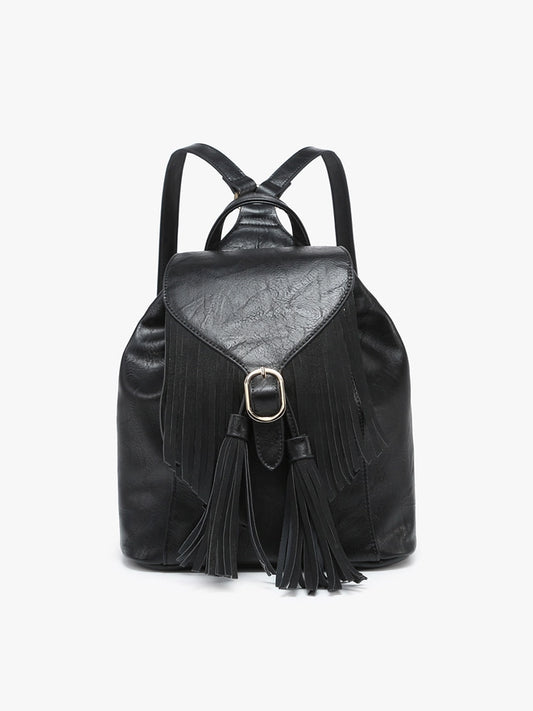 Black fringe backpack
