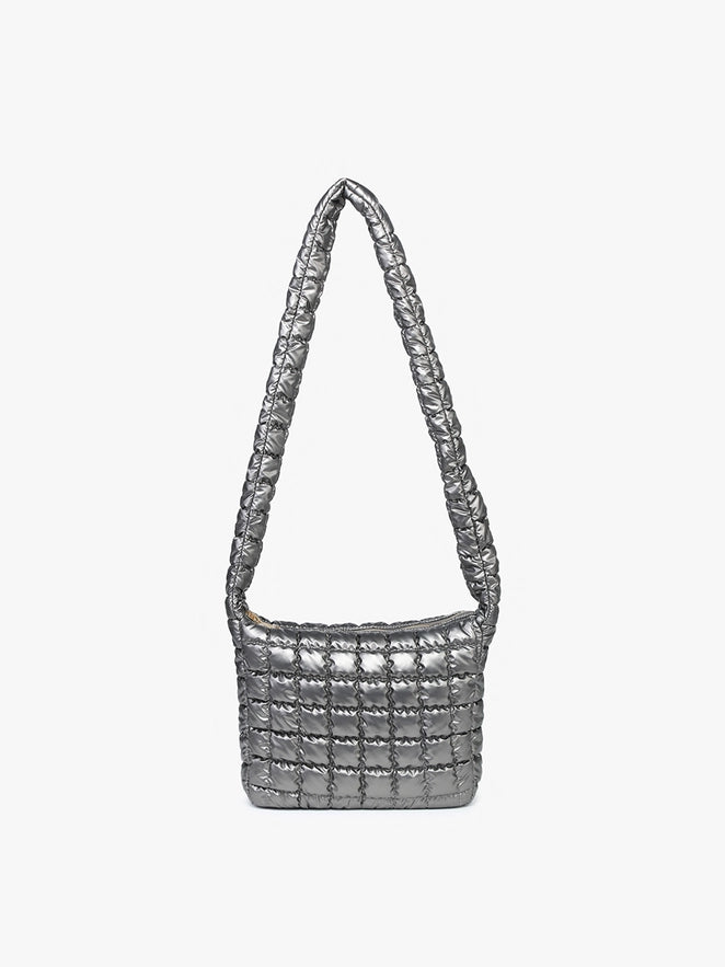 Gunmetal puffer purse