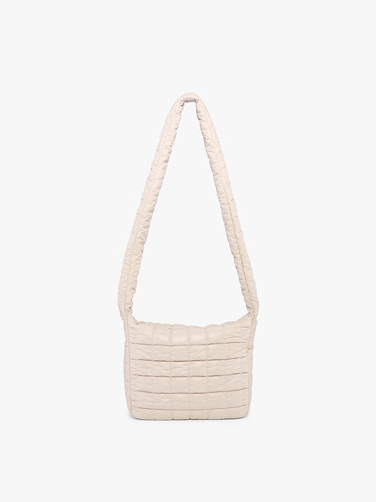 Beige puffer purse