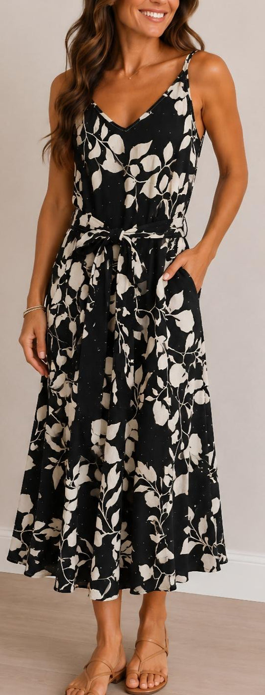 Black and cream dress