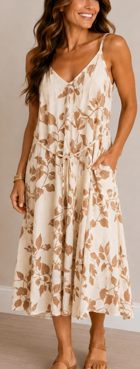 Cream print dress