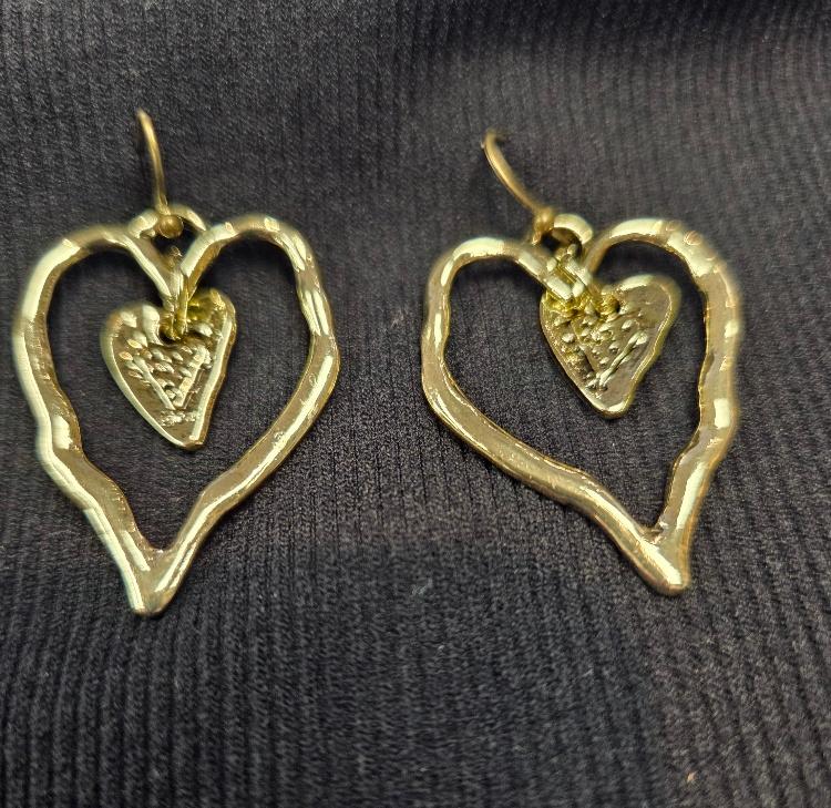 Gold double heart
