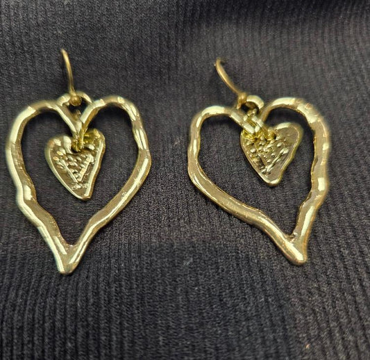 Gold double heart