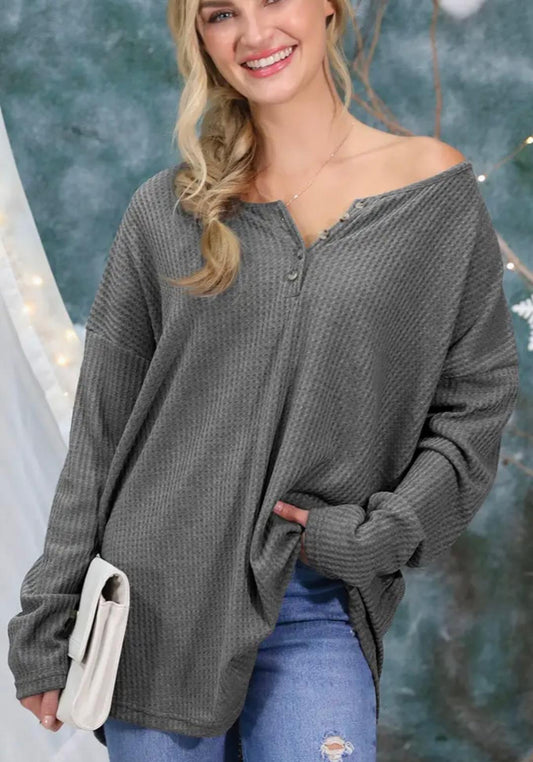 Grey oversized top