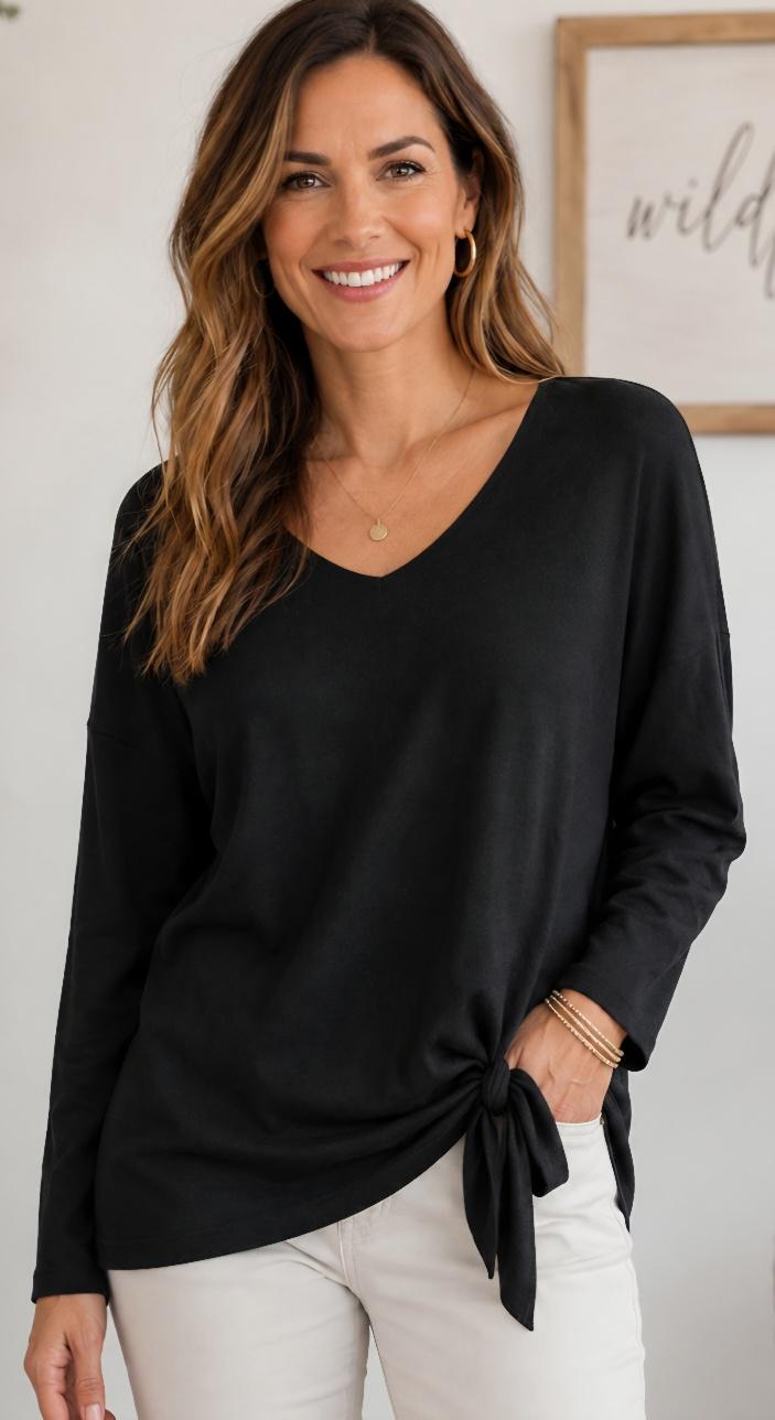 Black asymmetrical sweater