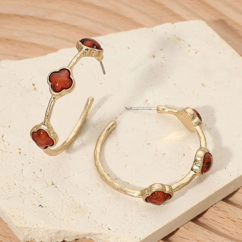 Brown hoop earring
