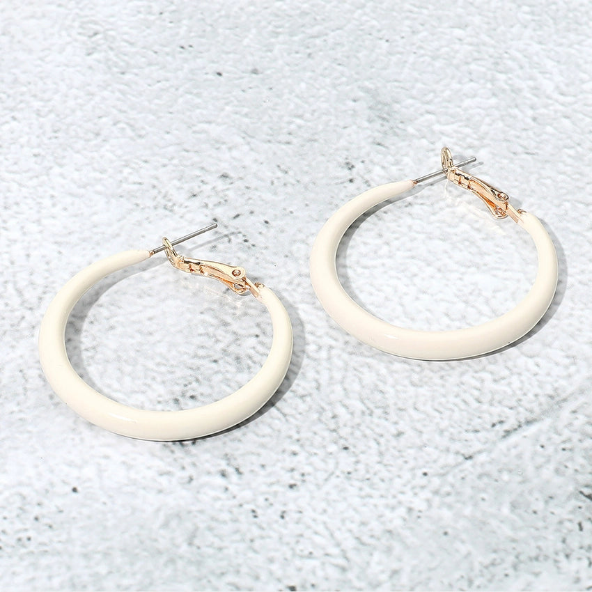 Ivory hoop earrings