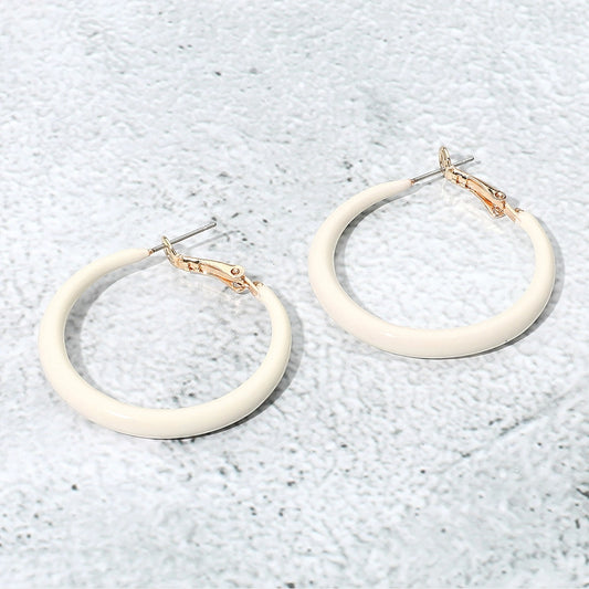 Ivory hoop earrings