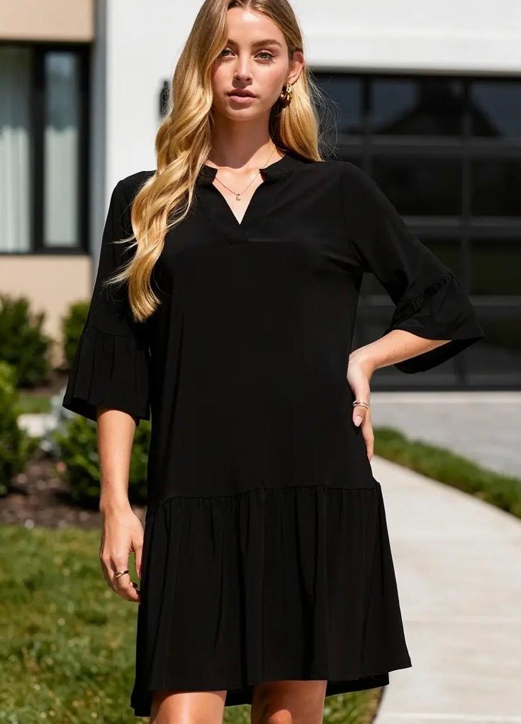 Black tierd dress