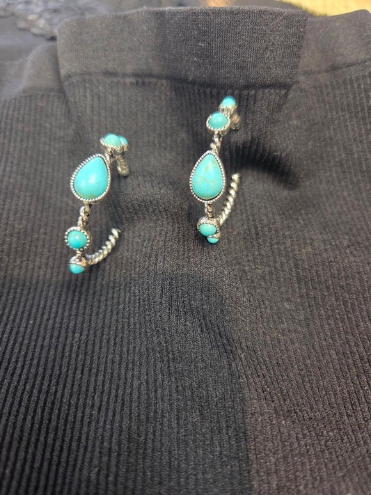 Turquoise hoops