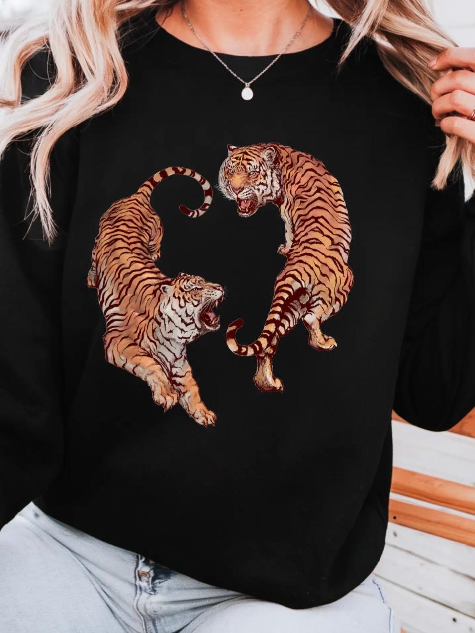 Black vintage tiger top PREORDER