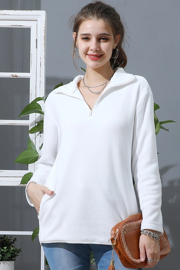 White zipper top