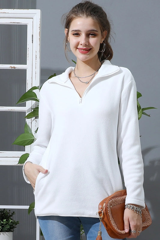 White zipper top