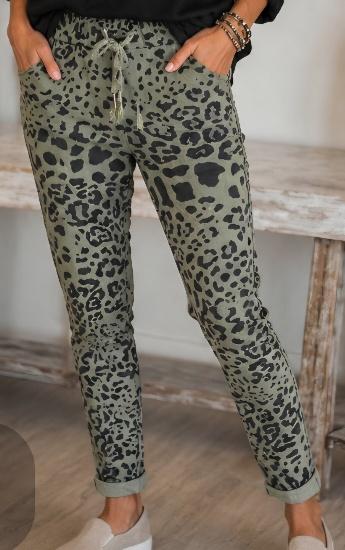Olive leopard pant