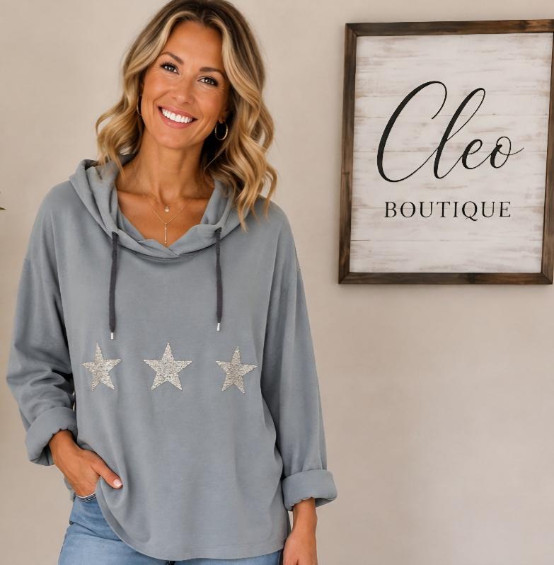 Grey star hoodie