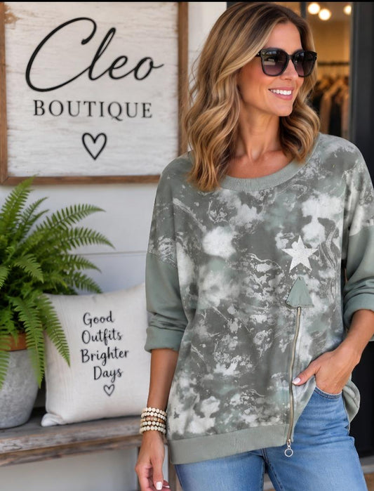 Olive green swirl