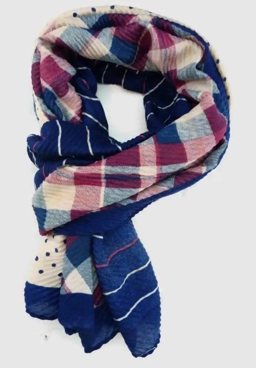 Plaid and stripe scarf