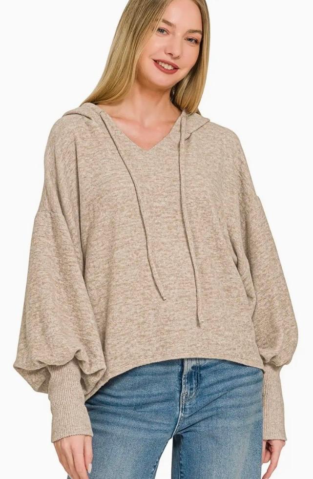 Mocha cropped hoodie