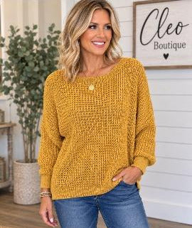 Mustard shimmer sweater