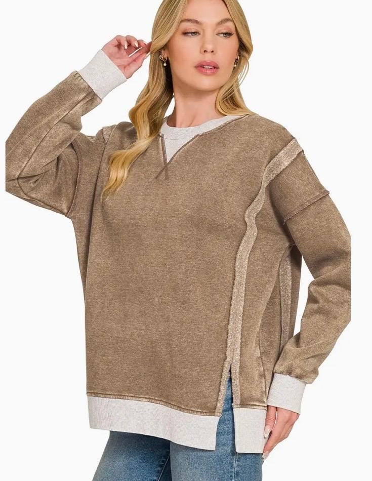 Mocha acid washed top