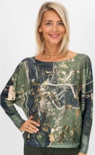 Olive abstract knit