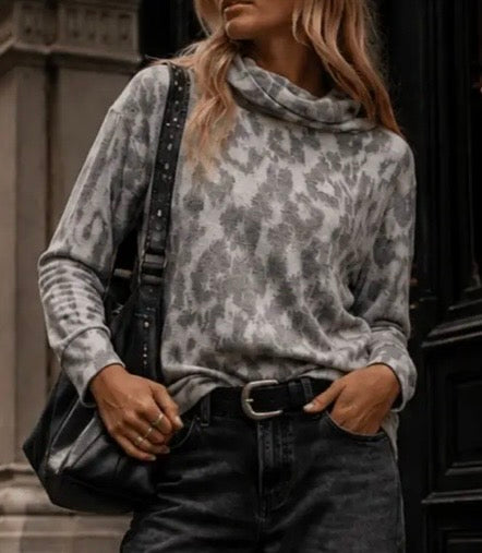 Grey animal print top