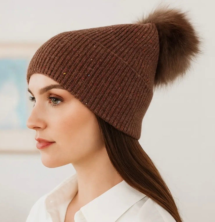 Brown glitter hat