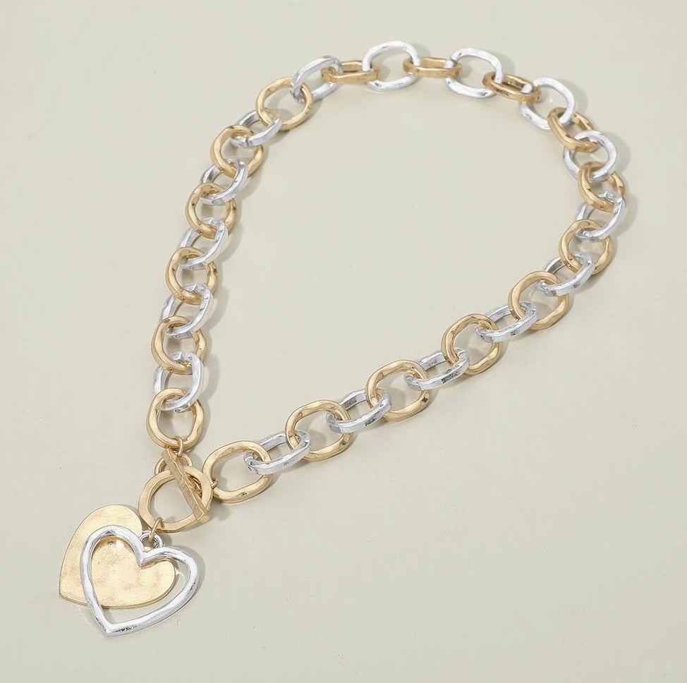 Hammered heart necklace